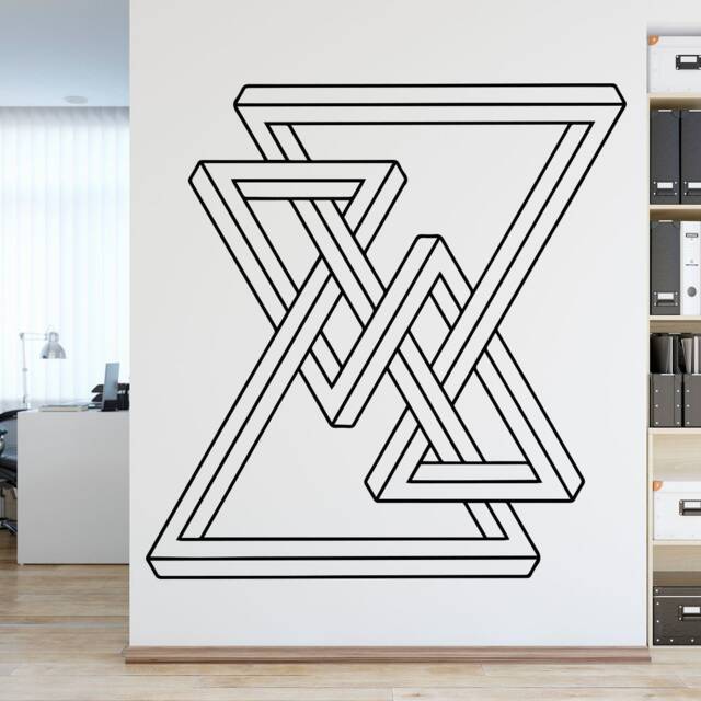Geometric Triangle Wall Decal Modern Office Decor - image 1