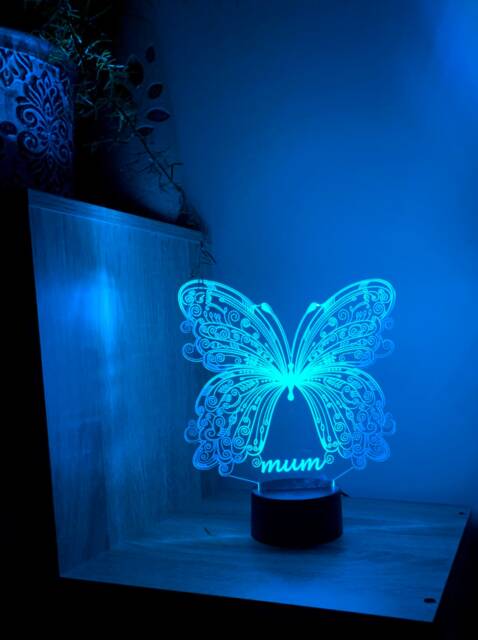 Butterflies 3D Smart App Control Night Light Bluetooth, Music, 7&16M Colour Mobile App , Gift Led Lamp - image 1