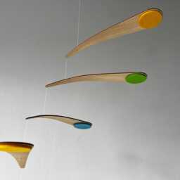 Wooden Baby Mobile - New Born Gift Crib Mobile, Modern Nursery Decor - thumbnail 4