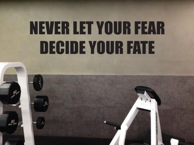 Motivational Fitness Gym Wall Decal. Never Let Your Fear Decide Fate - image 1