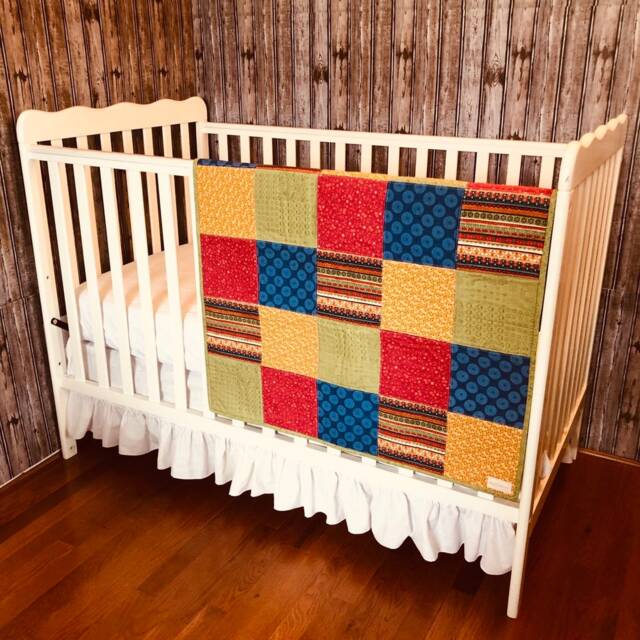 Patchwork Baby Quilt/Blanket, Handmade, Boho, Earth - image 1