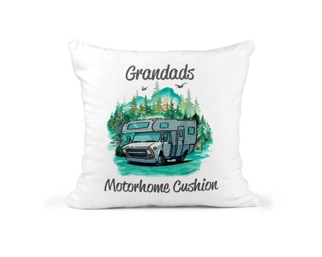 Grandads Motorhome Cushion, Campervan Camping Caravanning Retirement Gift, Grandad Gift