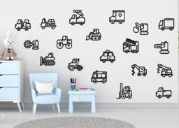 Sale Construction Trucks Wall Decals Boys Nursery Decor - 19/Pack - thumbnail 1