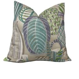 Nina Campbell Les R??ves Collioure Aqua/Green/Lilac Cushion Cover Pillow Double Sided - thumbnail 2