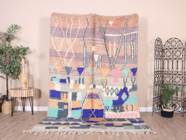 Vintage Boujaad Rug, Authentic Moroccan Rug 5x8 Ft - image 1