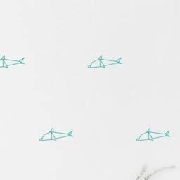 Dolphin Wall Decal Kids Room Origami Wall Sticker Living Bedroom Pattern Wallpaper Vinyl Decals Stickers Home Decor - thumbnail 2