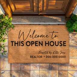 Real Estate Doormat - Realtor Gifts Open House Welcome Mat Custom Personalized - thumbnail 1
