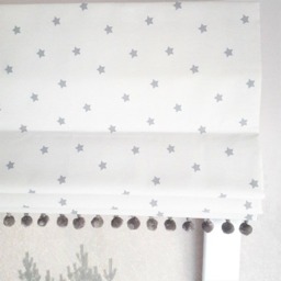 Mini Grey Stars Blackout Lined Roman Blind - Made To Measure - thumbnail 2