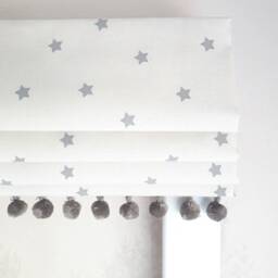 Mini Grey Stars Blackout Lined Roman Blind - Made To Measure - thumbnail 1