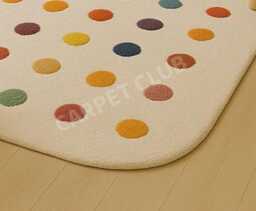Rainbow Dots Wool Rug - Modern Playful Minimalist Carpet For Living Room & Kids - thumbnail 3