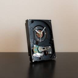 Unique Desk Clock, Father Gift, Geek Boyfriend Dad Hard Drive Birthday Industrial Decor, Clock - thumbnail 3