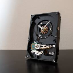 Unique Desk Clock, Father Gift, Geek Boyfriend Dad Hard Drive Birthday Industrial Decor, Clock - thumbnail 2