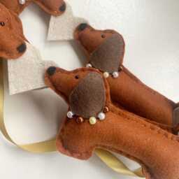 Dachshund Garland Decor Gift For Lover Doxie Weenie Dog Sausage Christmas - thumbnail 3