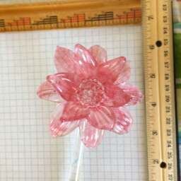 Flowers Or Rosette , Spare Parts For Chandeliers By Venini, Mazzega, Artemide, Vistosi, With Broken Pieces, in Murano Glass, Pink Rose Color - thumbnail 3