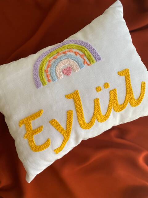 Personalized Girl Baby Room Decor, Custom Pillow Cover, Pillow, Kids Birthday Gift, 12x14 In?? Punch Needle Case - image 1