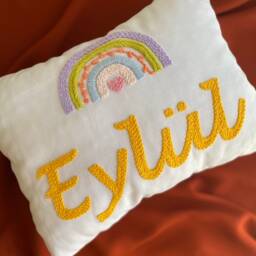 Personalized Girl Baby Room Decor, Custom Pillow Cover, Pillow, Kids Birthday Gift, 12x14 In?? Punch Needle Case - thumbnail 3