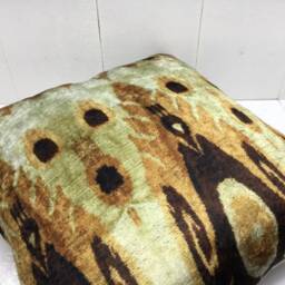 Handwoven Silk Ikat Pillow Cover 20x20, Accent Home Decor - thumbnail 4