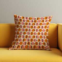 Abstract Dot Cushion Cover, Paint Effect Brush Circle Pattern Pillow Case, Terracotta & Blush Modern Boho Throw Cover - thumbnail 2