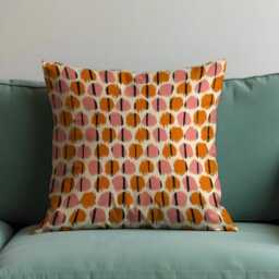 Abstract Dot Cushion Cover, Paint Effect Brush Circle Pattern Pillow Case, Terracotta & Blush Modern Boho Throw Cover - thumbnail 4