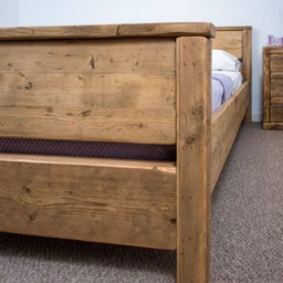 The Canterbury Bed Frame Chunky Reclaimed Pine Wood With Footboard All Sizes Available Free UK Delivery. Extra Thick 4.5cm Slats - thumbnail 3