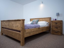 The Canterbury Bed Frame Chunky Reclaimed Pine Wood With Footboard All Sizes Available Free UK Delivery. Extra Thick 4.5cm Slats - thumbnail 1