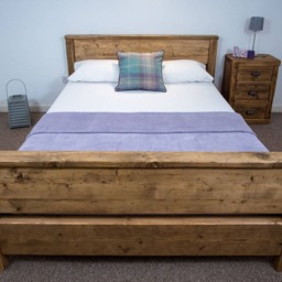 The Canterbury Bed Frame Chunky Reclaimed Pine Wood With Footboard All Sizes Available Free UK Delivery. Extra Thick 4.5cm Slats - thumbnail 2