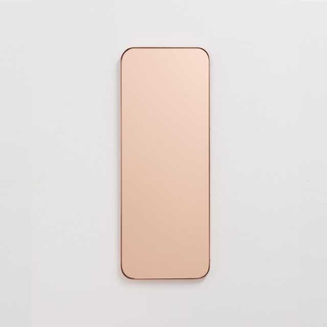 Quadris??? Rectangular Rose Gold Contemporary Mirror With Copper Frame - Xl - image 1