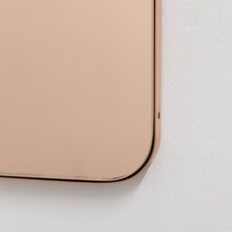 Quadris??? Rectangular Rose Gold Contemporary Mirror With Copper Frame - Xl - thumbnail 3