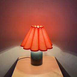 Handmade Orange Fabric Petal Lamp Creative Home Decor - thumbnail 4