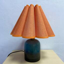 Handmade Orange Fabric Petal Lamp Creative Home Decor - thumbnail 2