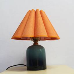 Handmade Orange Fabric Petal Lamp Creative Home Decor - thumbnail 3