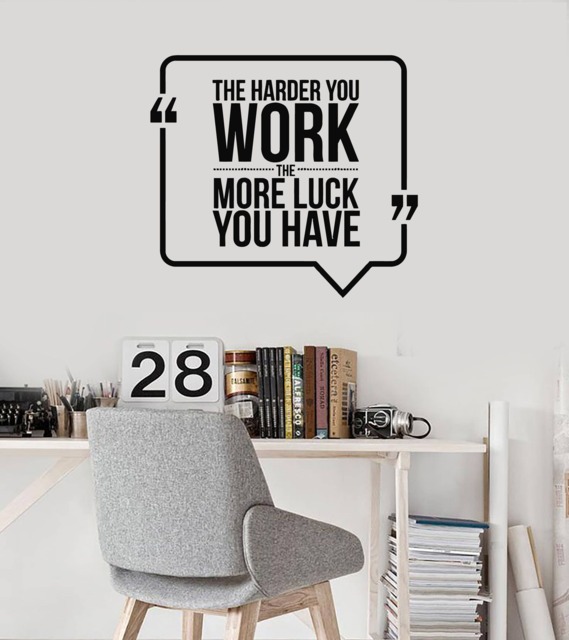 Hard Work Vinyl Wall Decal Office Space Quote Inspirational Stickers Mural - #2563Di - image 1