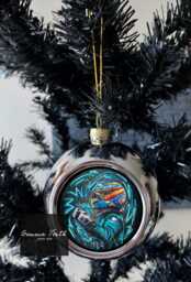 Fernando Alonso Inspired Christmas Bauble Drawing Design - Formula One Inspired Gifts Car Racing Gift Baubles - thumbnail 1