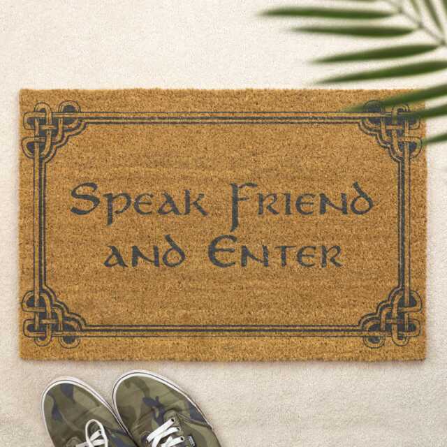 Speak Friend & Enter Brush Doormat Front Door Mat Back Couple's Gift Friends - image 1