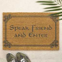 Speak Friend & Enter Brush Doormat Front Door Mat Back Couple's Gift Friends - thumbnail 1