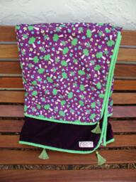 Purple Velvet Blanket, Throw Blanket Fairy, Girls Neon Green Bedroom Decorating, Fairies Room Theme - thumbnail 1