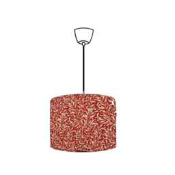 William Morris Bough Crimson Lampshade, Handmade Fabric Lamp Shade, Drum Oval Empire Or Candle Clip, Ceiling Pendant Table - thumbnail 2