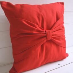 Red Bow Pillow, Valentine's Day, Day, Throw Decorative Valentine Gift, Christmast Pillow - thumbnail 2