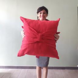 Red Bow Pillow, Valentine's Day, Day, Throw Decorative Valentine Gift, Christmast Pillow - thumbnail 3