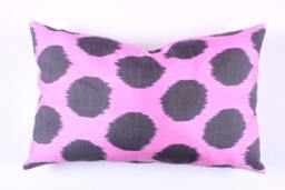 Ikat Silk Velvet Pillow 16x24 - Handmade Boho Cushion Cover Turkish Home Decor Accent