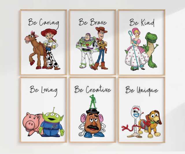 Toy-Inspired Affirmation Wall Art - Kids Room Prints, Set Of 6 - Printed Or Framed - image 1