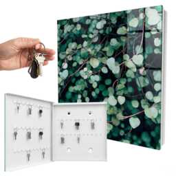 Green Leaves Key Cabinet For Home, Box Wall, Photographic Flowers & Plants, Nature Lovers - thumbnail 2