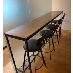 Handmade Industrial Style Breakfast Bar Bespoke Cafe Counter Table - thumbnail 2