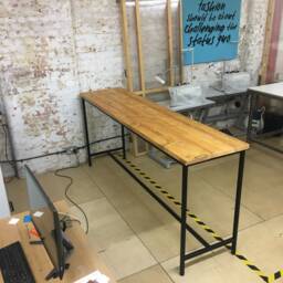 Handmade Industrial Style Breakfast Bar Bespoke Cafe Counter Table - thumbnail 4