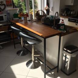 Handmade Industrial Style Breakfast Bar Bespoke Cafe Counter Table - thumbnail 3