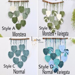 Macrame Leaf Wall Hanging Customizable Color, Boho Nursery Decor - thumbnail 2
