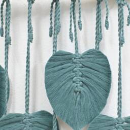Macrame Leaf Wall Hanging Customizable Color, Boho Nursery Decor - thumbnail 3