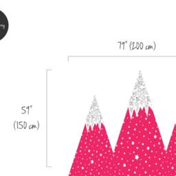 Pink Mountains Wall Decal, Stars Pattern, Removable, Landscape Decor For Kids Room, Nurseries, Peel & Stick #62 - thumbnail 2