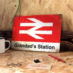 Personalised Train Station Metal Sign. Worn Or Clean Look Available - Any Name & Date Custom Print Steam Platform Railway - thumbnail 1