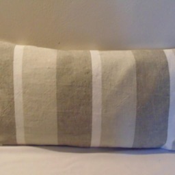 Designers Guild Brera Striscia Natural 100% Linen Cushion Cover - thumbnail 2
